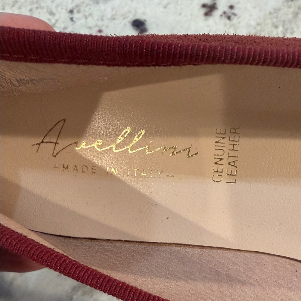 Avellini Burgundy Flats with Gold Buckle - Picture 4 of 10
